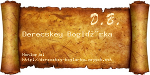 Derecskey Boglárka névjegykártya
